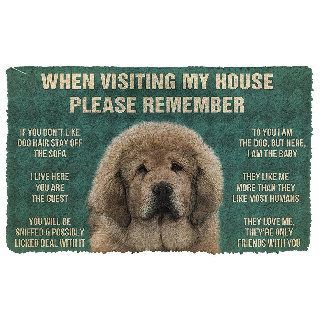 Noodever  3D Please Remember Tibetan Mastiff Dogs House Rules Doormat
