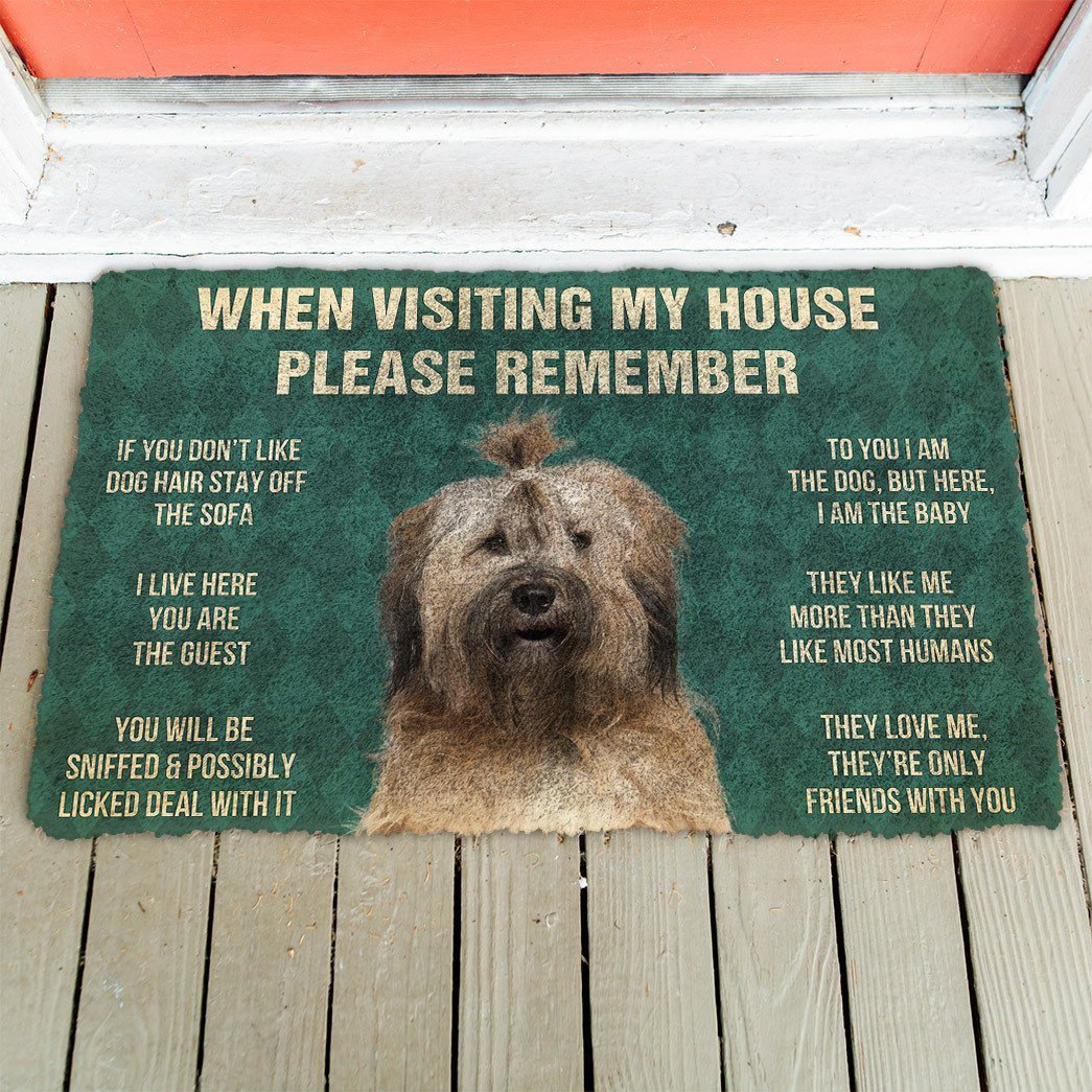 Noodever  3D Please Remember Tibetan Terrier Dogs House Rules Doormat