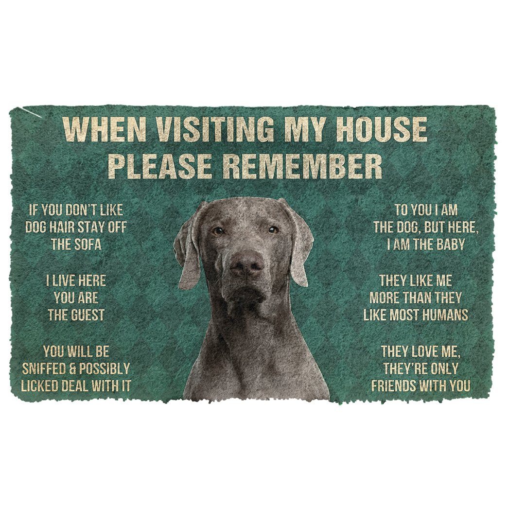 Noodever 3D Please Remember Weimaraner House Rules Doormat