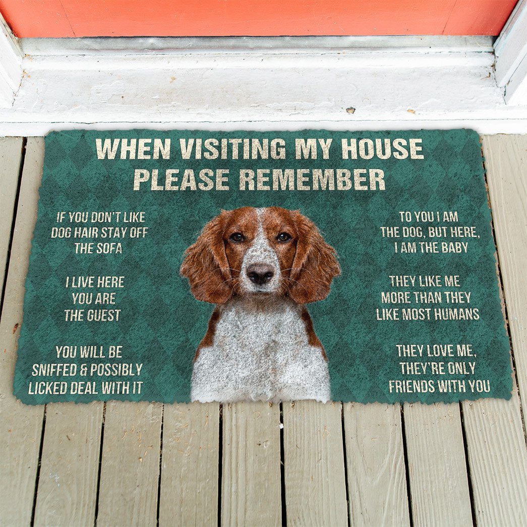 Noodever  3D Please Remember Welsh Springer Spaniel Dogs House Rules Doormat
