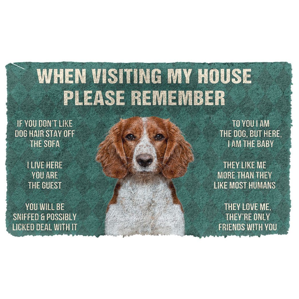 Noodever  3D Please Remember Welsh Springer Spaniel Dogs House Rules Doormat