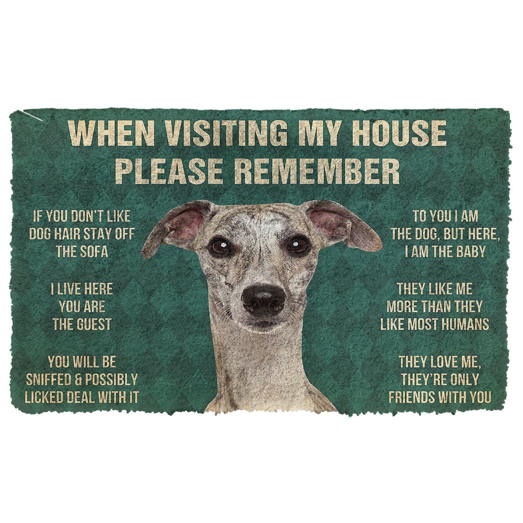 Noodever 3D Please Remember Whippet Dogs House Rules Doormat