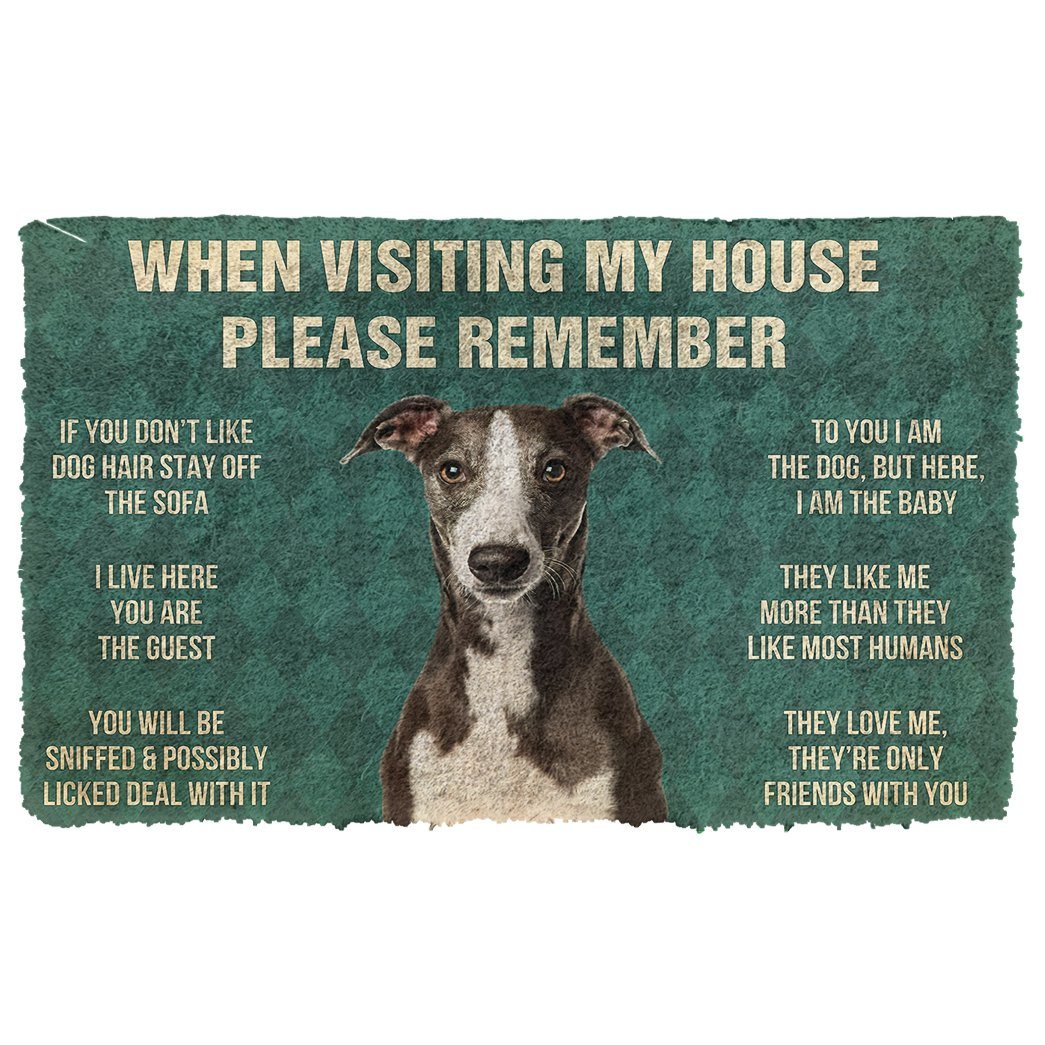 Noodever 3D Please Remember Whippet House Rules Doormat