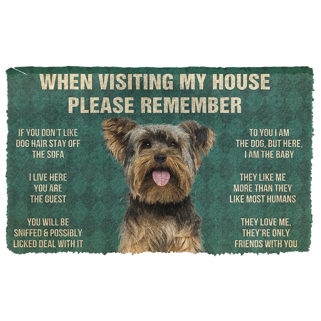 Noodever 3D Please Remember Yorkshire Terrier Dog's House Rules Doormat