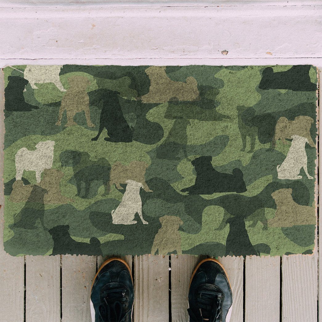 Noodever 3D Pug Camo Doormat