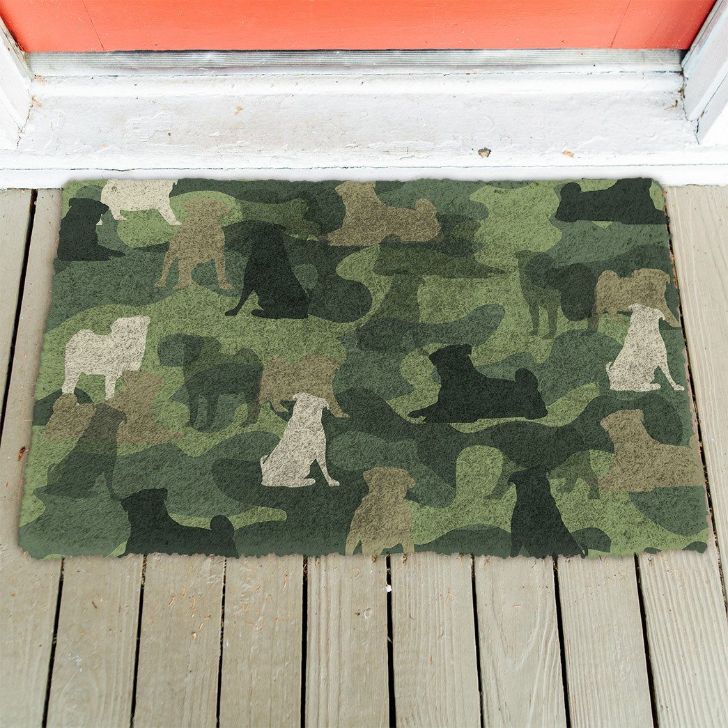 Noodever 3D Pug Camo Doormat