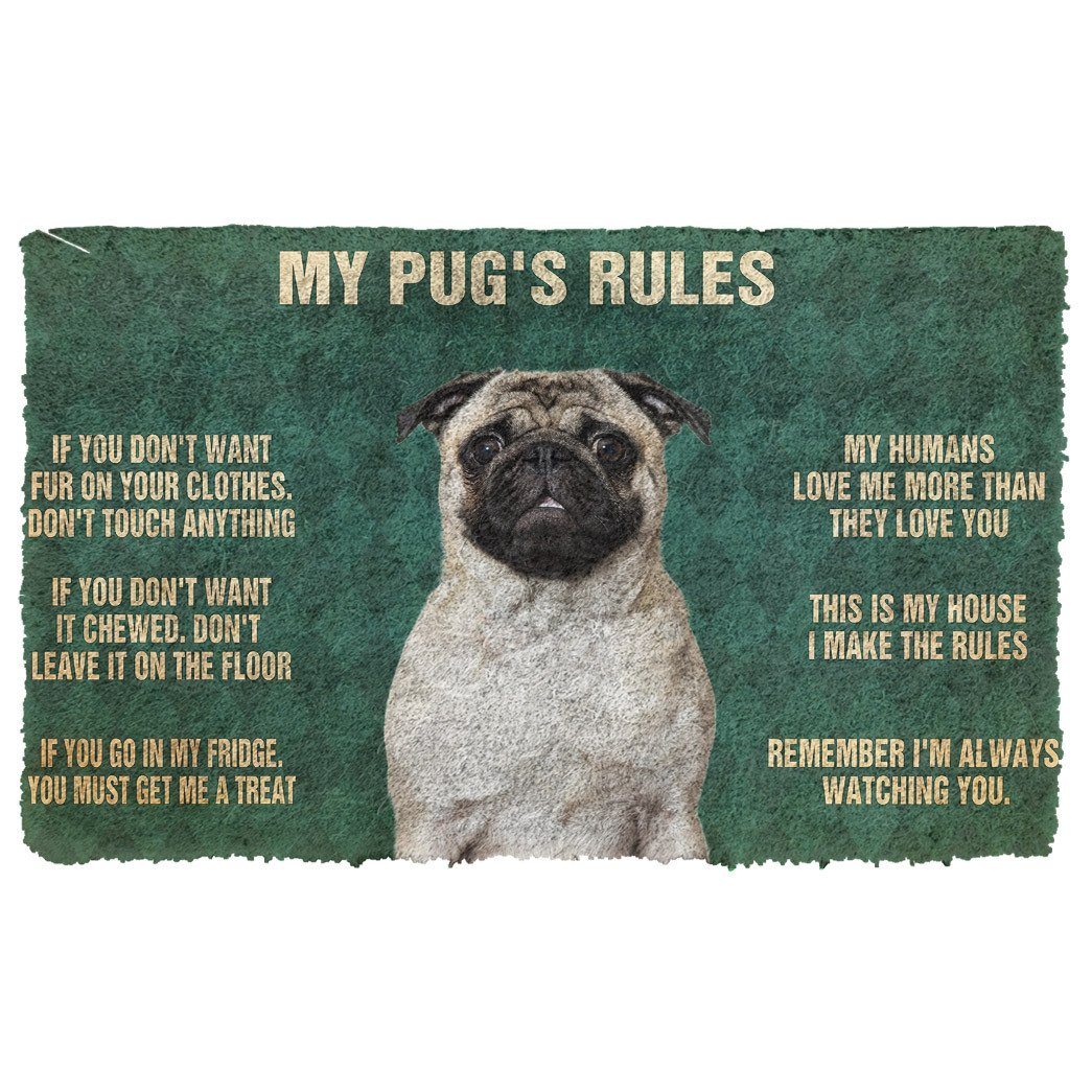 Noodever 3D Pug's Rules Doormat