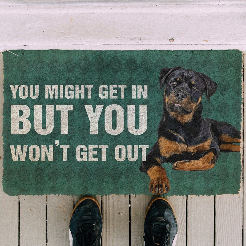 Noodever 3D Rottweiler You won't get out Doormat
