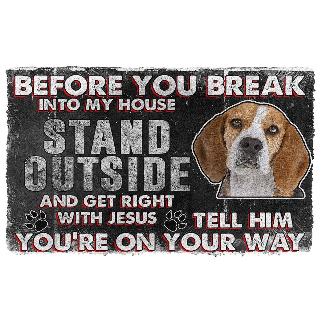 Noodever 3D Beagle Before You Break Into My House Doormat