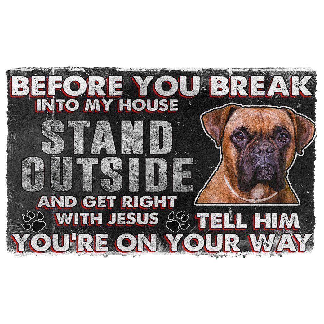 Noodever 3D Boxer Before You Break Into My House Doormat