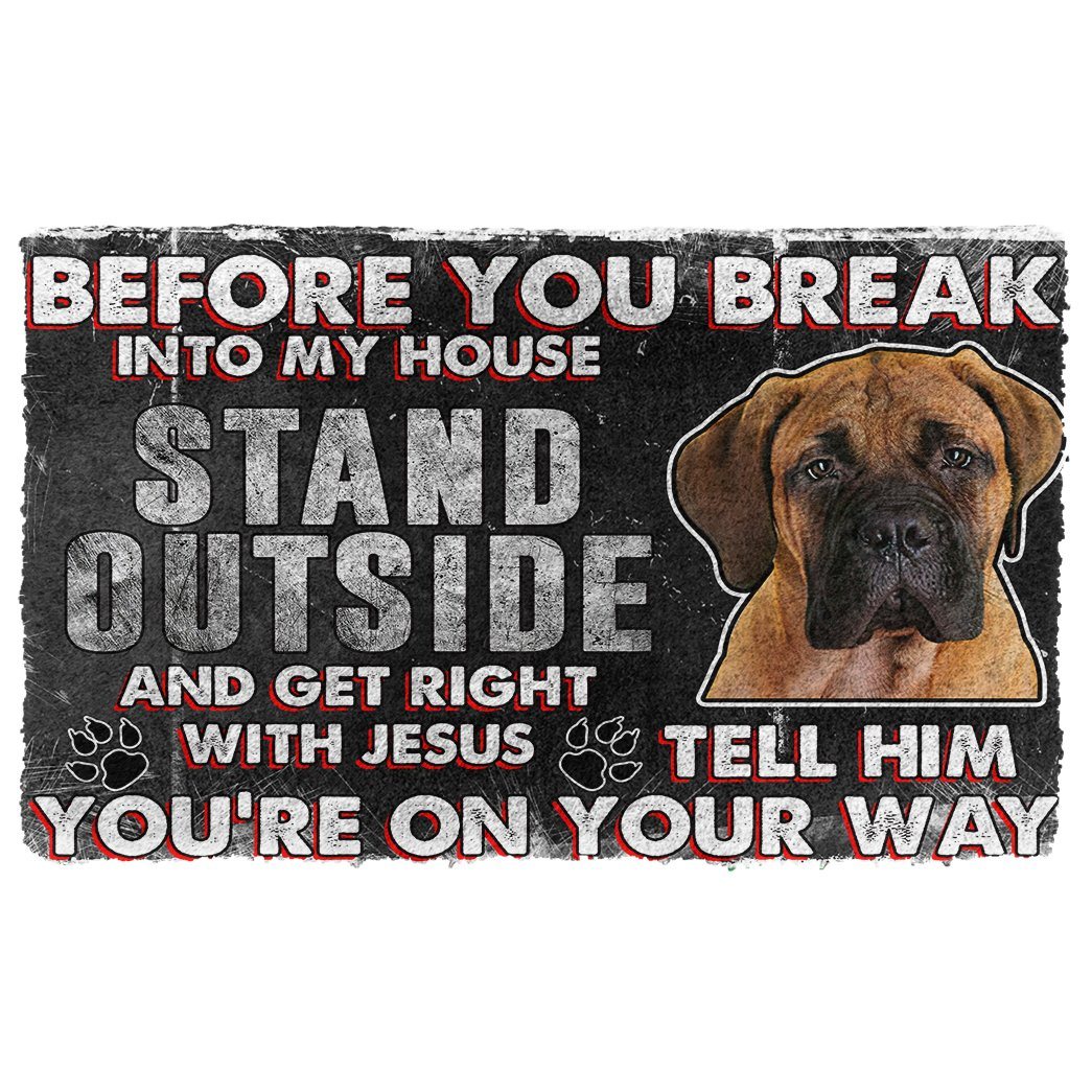 Noodever 3D Bullmastiff Before You Break Into My House Doormat