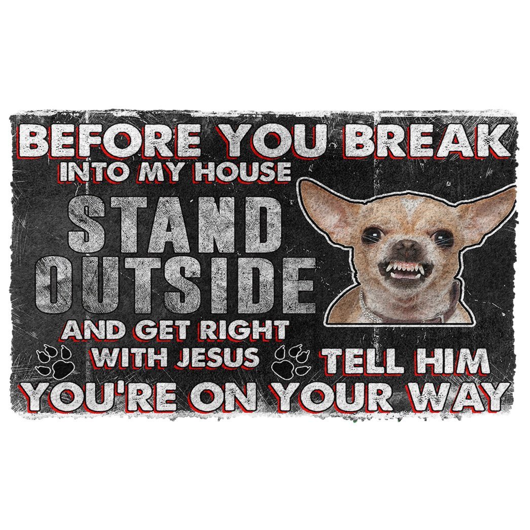 Noodever 3D Chihuahua Before You Break Into My House Doormat