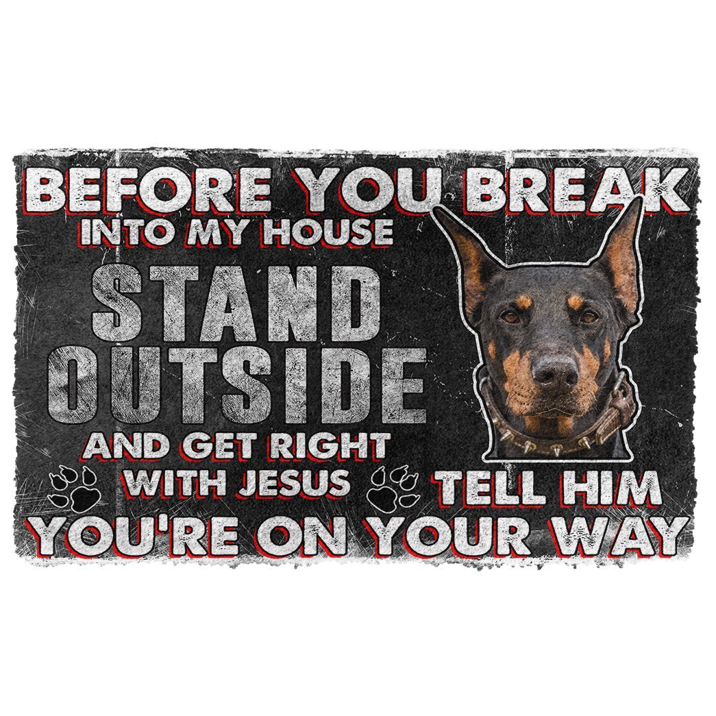 Noodever 3D Doberman Pinscher Before You Break Into My House Doormat