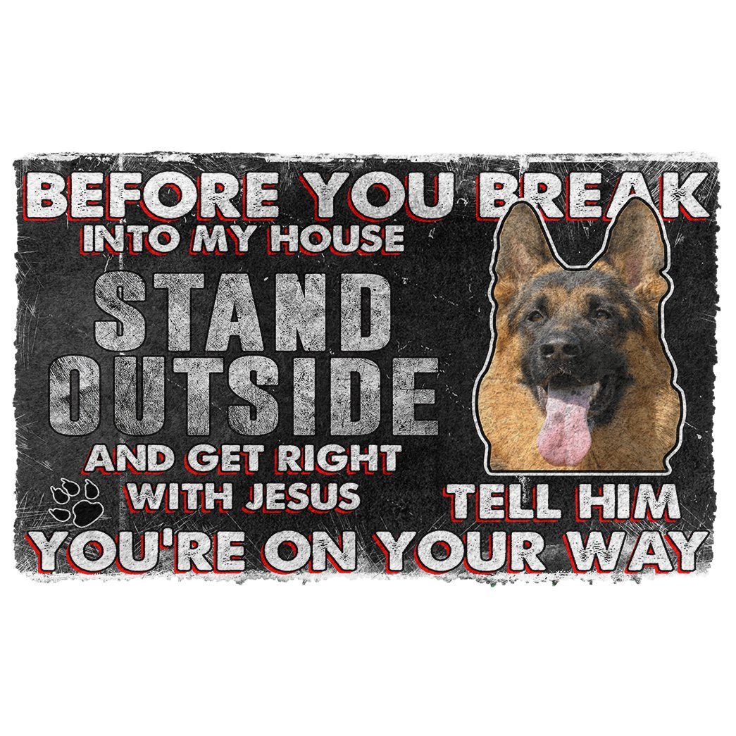 Noodever 3D German Shepherd Before You Break Into My House Doormat