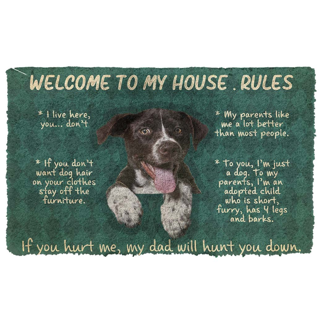 Noodever 3D German Shorthaired Pointers Welcome To My House Rules Doormat