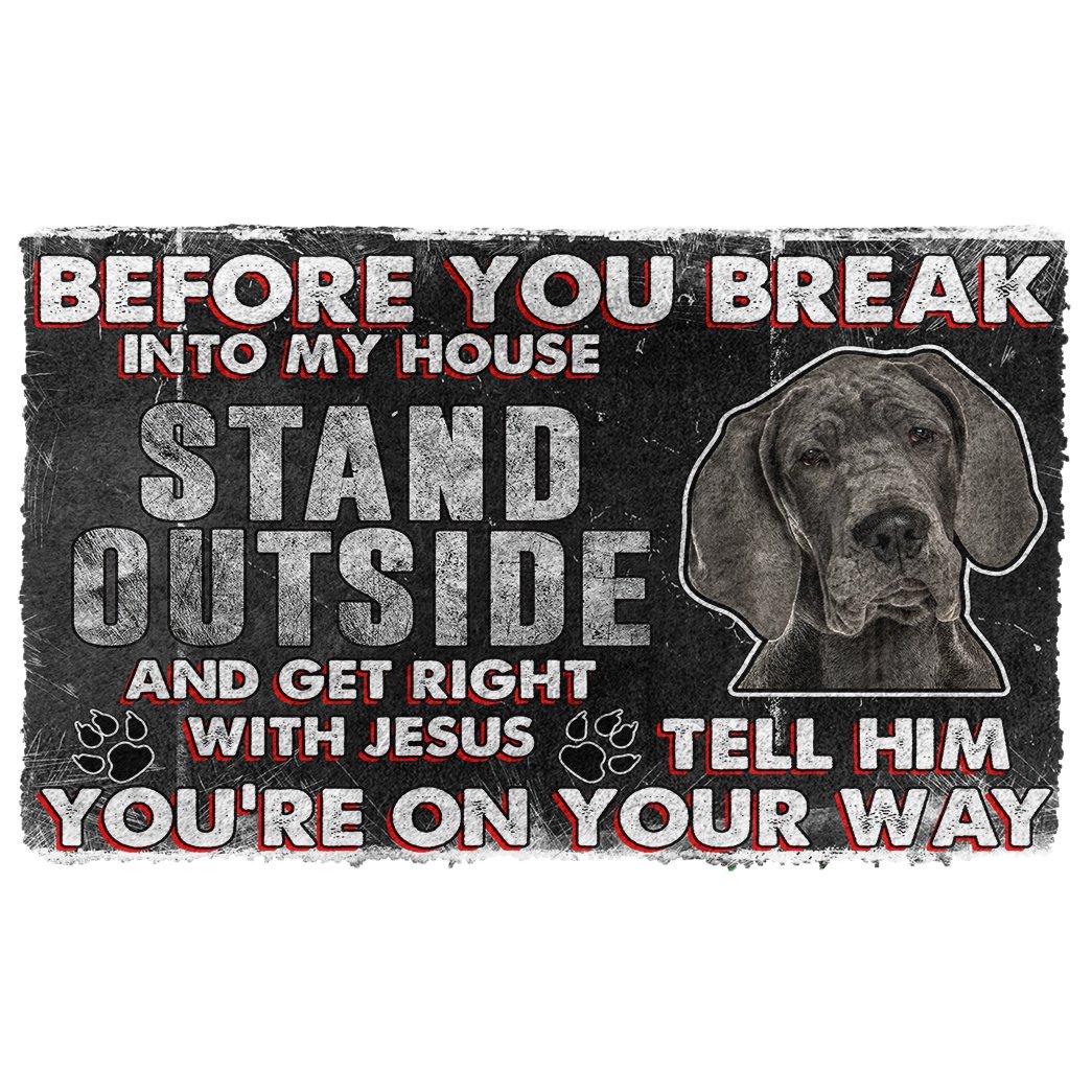 Noodever 3D Great Dane Before You Break Into My House Doormat