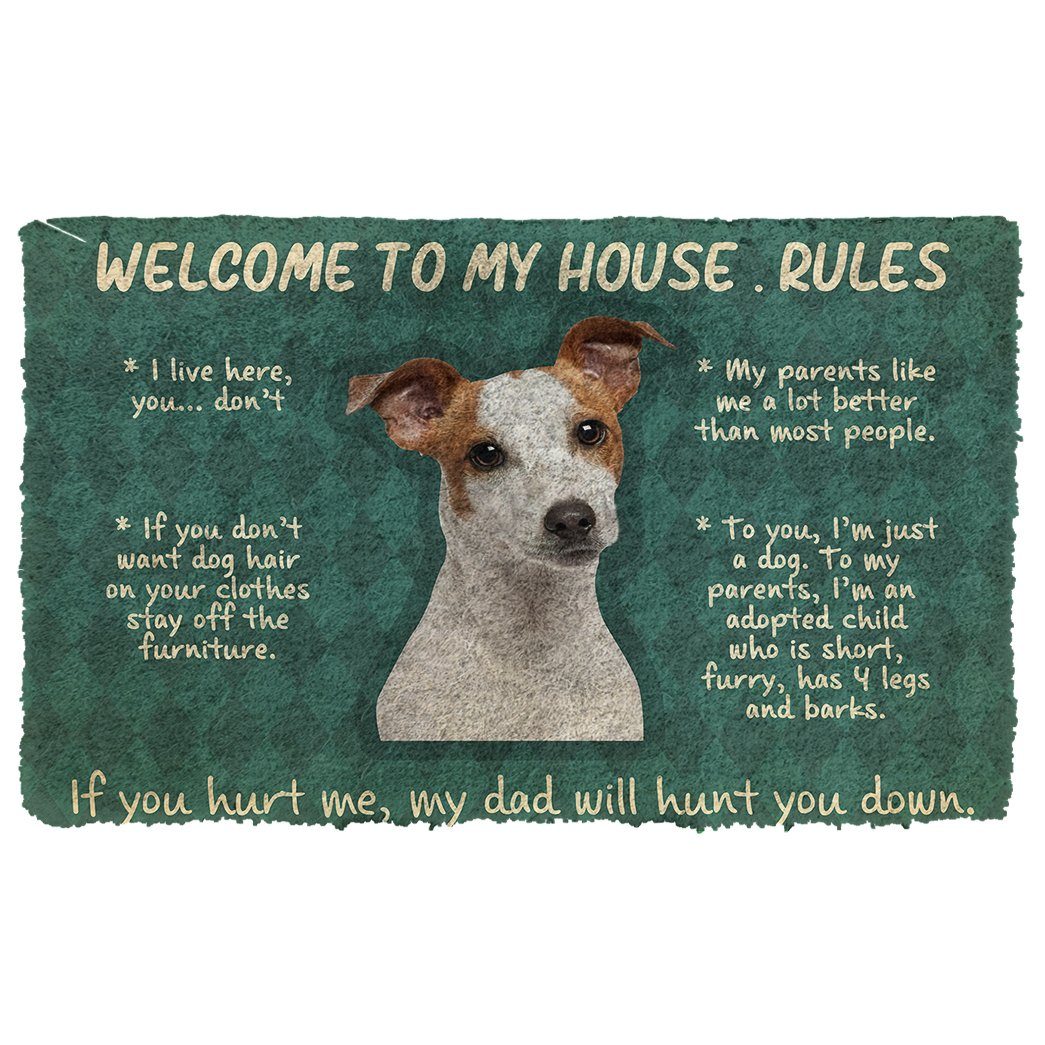 Noodever 3D Jack Russell Terrier Welcome To My House Rules Doormat