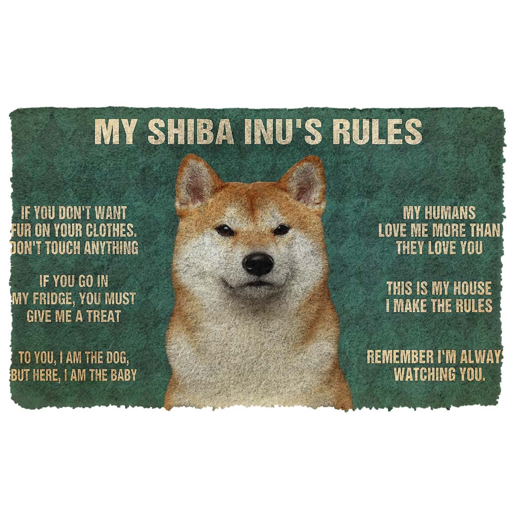 Noodever 3D My Shiba Inu's Rules Doormat