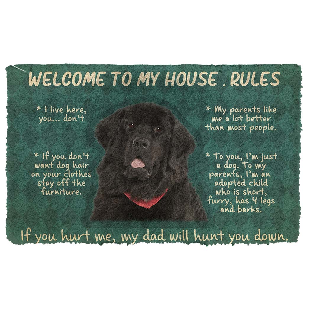 Noodever 3D Newfoundland Welcome To My House Rules Doormat