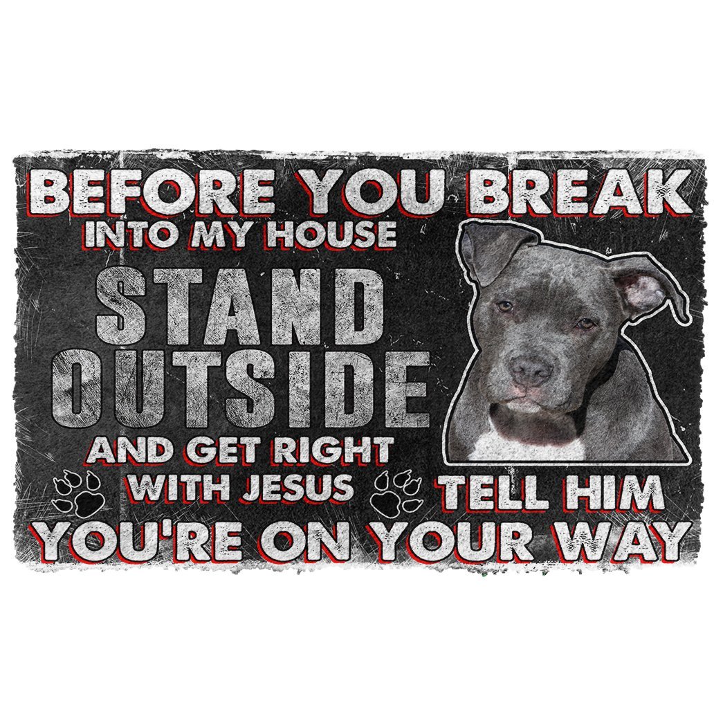 Noodever 3D Pitbull Before You Break Into My House Doormat