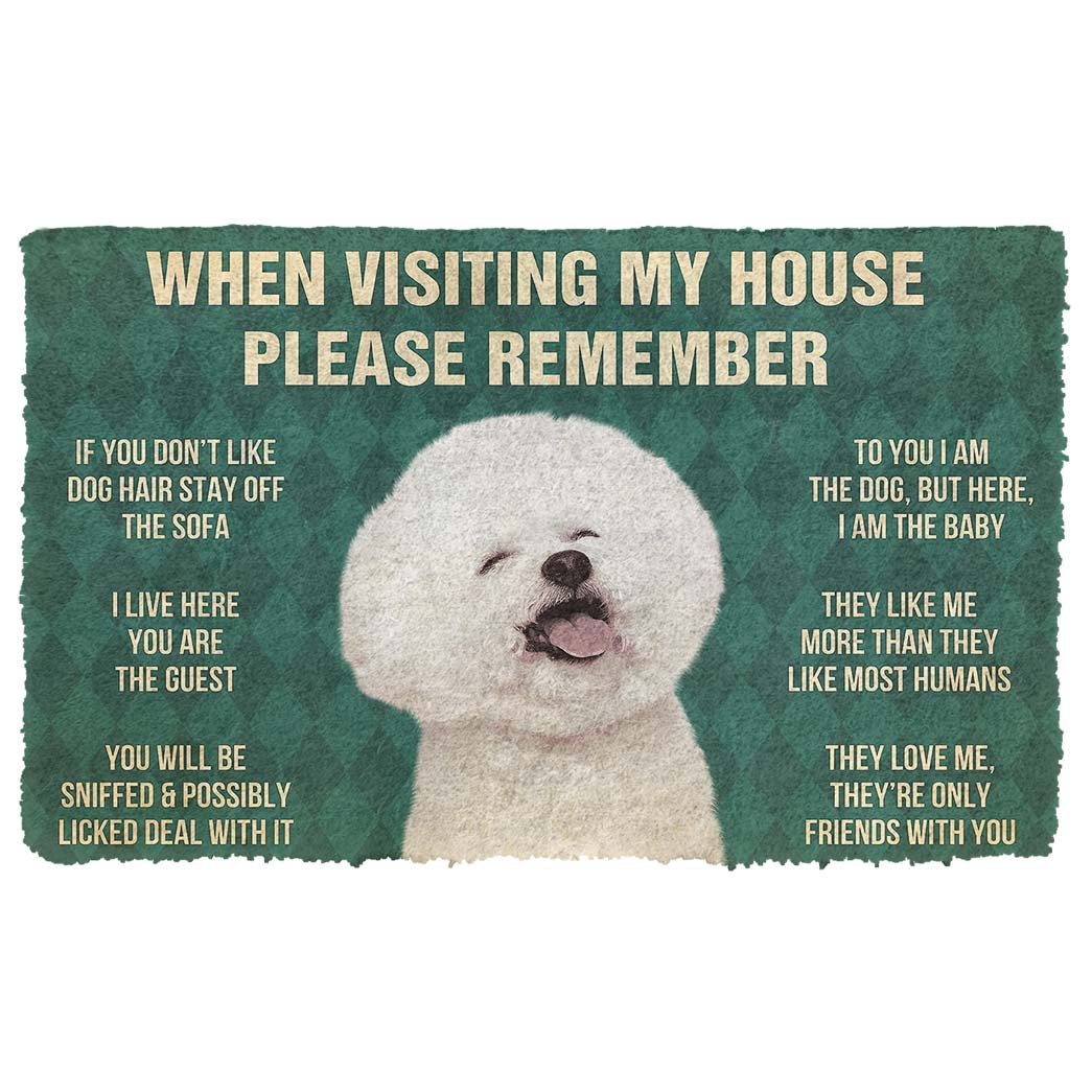 Noodever 3D Please Remember Bichons Frise House Rule Doormat