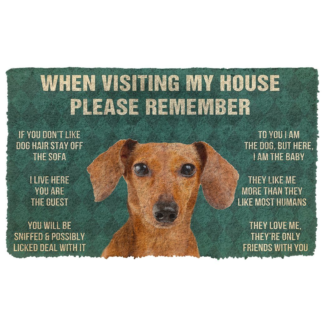 Noodever 3D Please Remember Dachshund House Rules Doormat