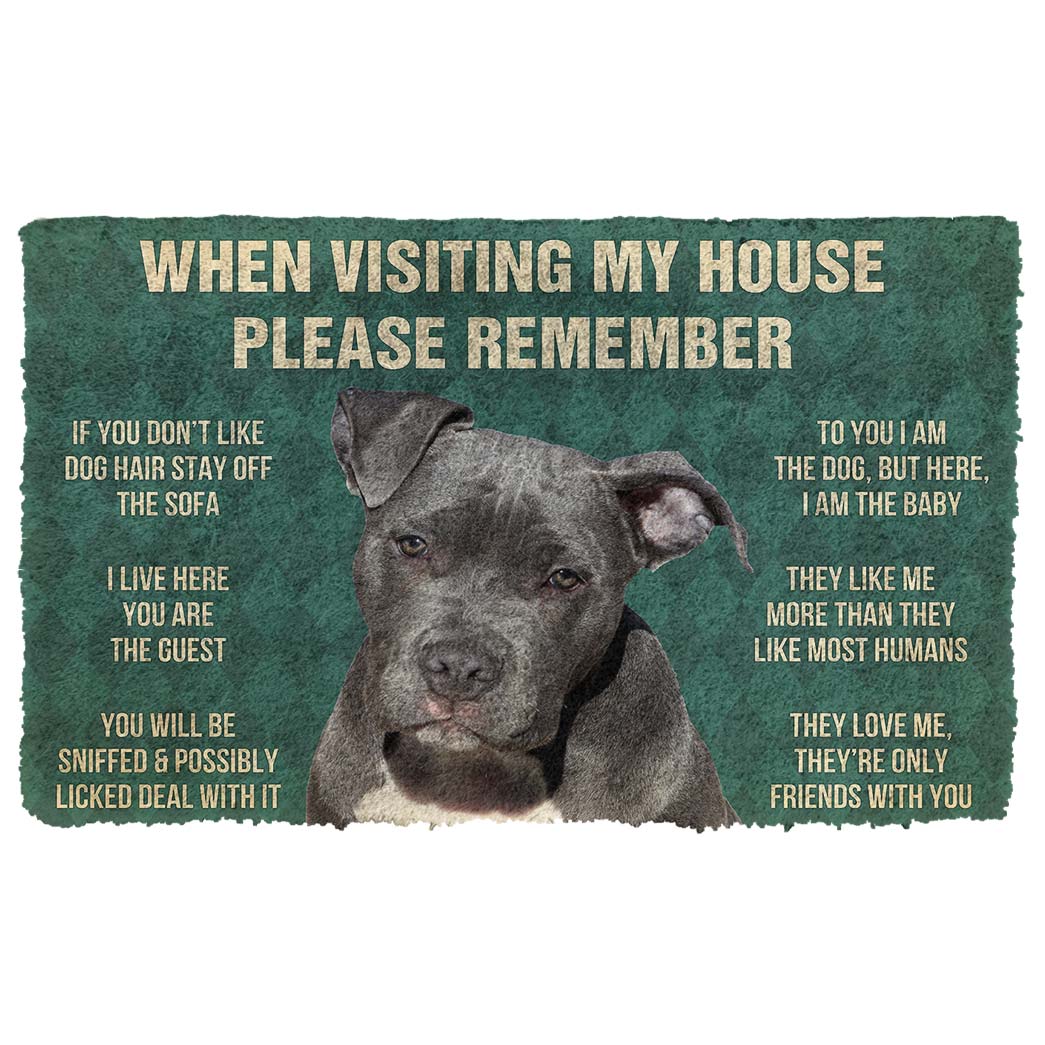 Noodever 3D Please Remember Pitbull House Rules Doormat