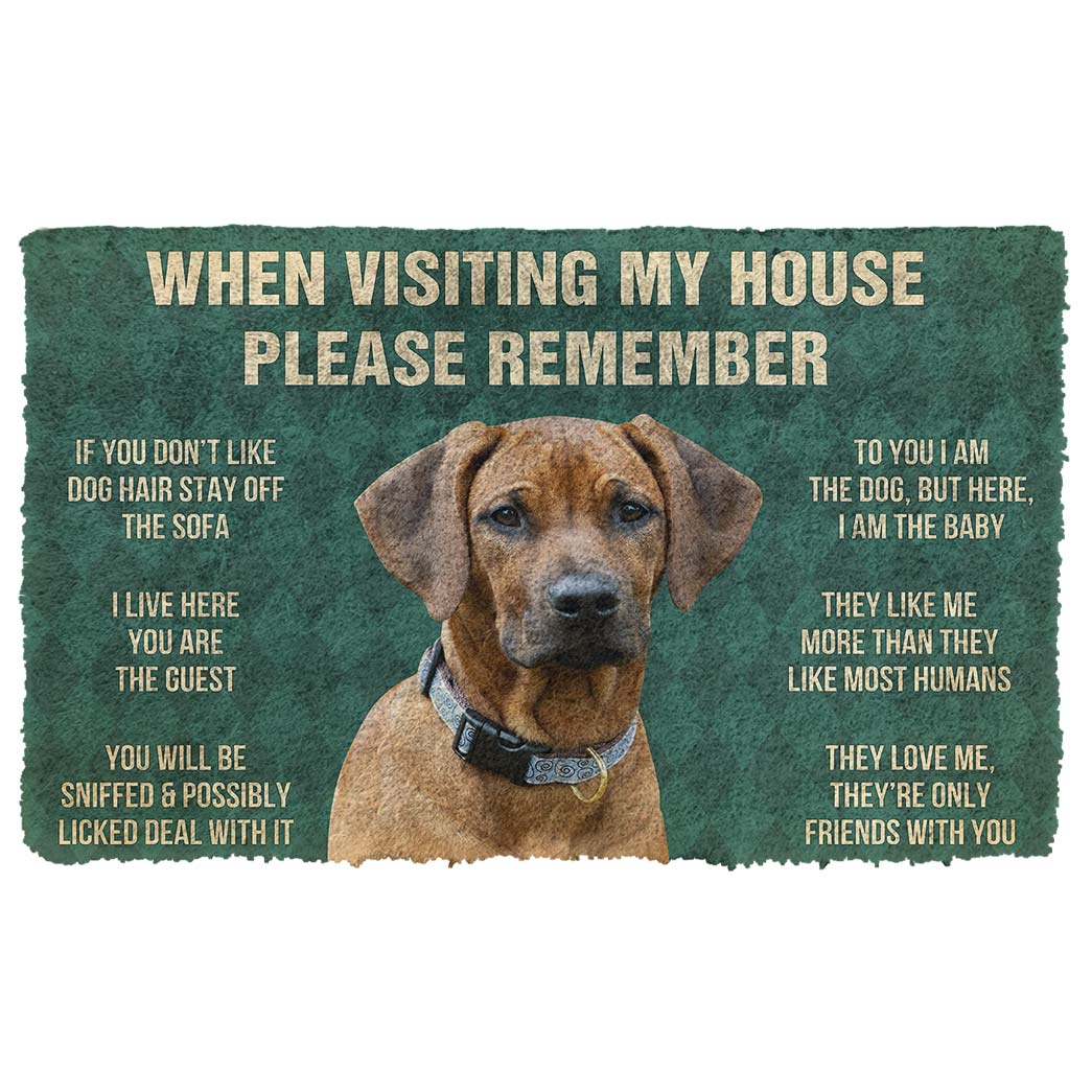 Noodever 3D Please Remember Rhodesian Ridgeback House Rule Doormat