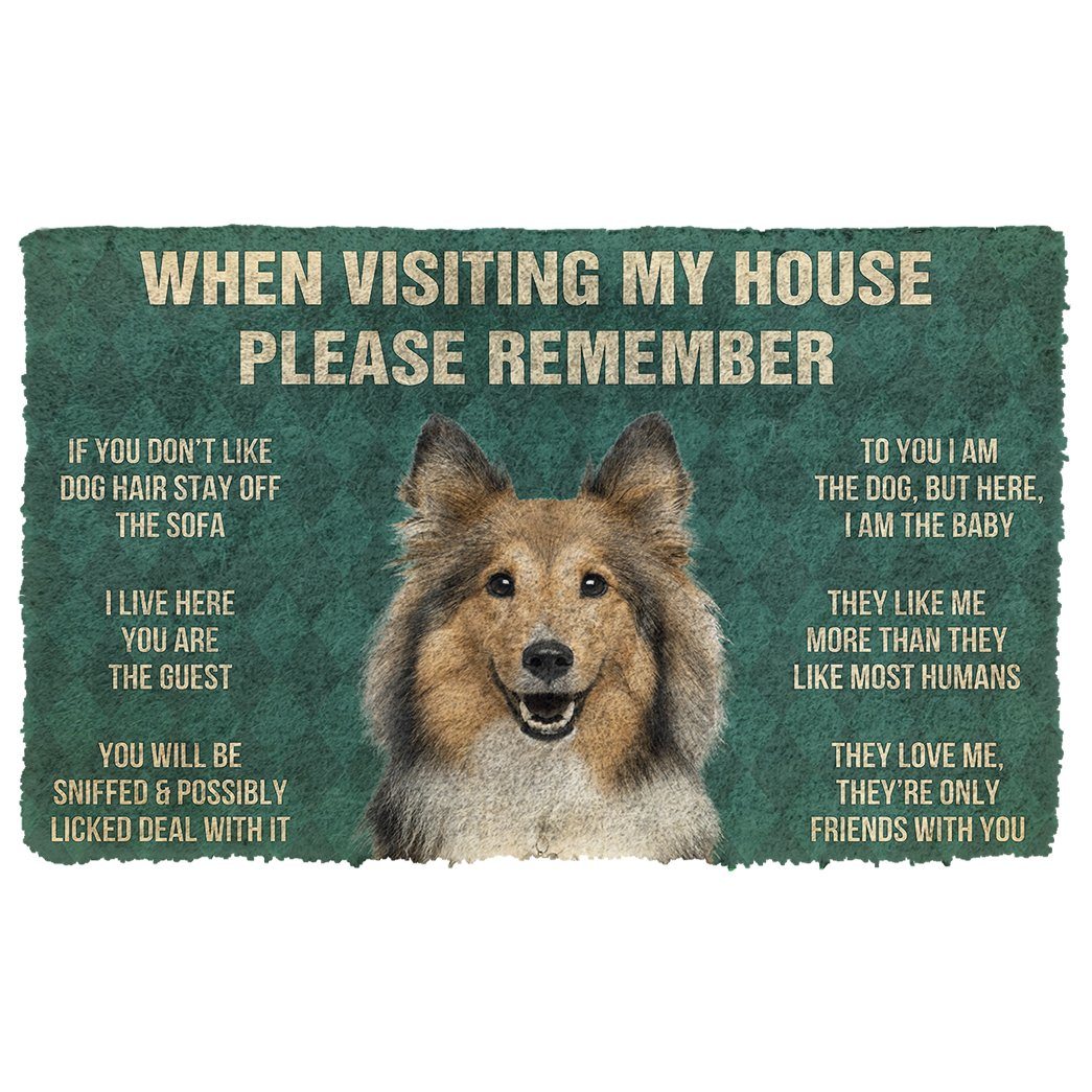 Noodever 3D Please Remember Sheltie House Rules Doormat