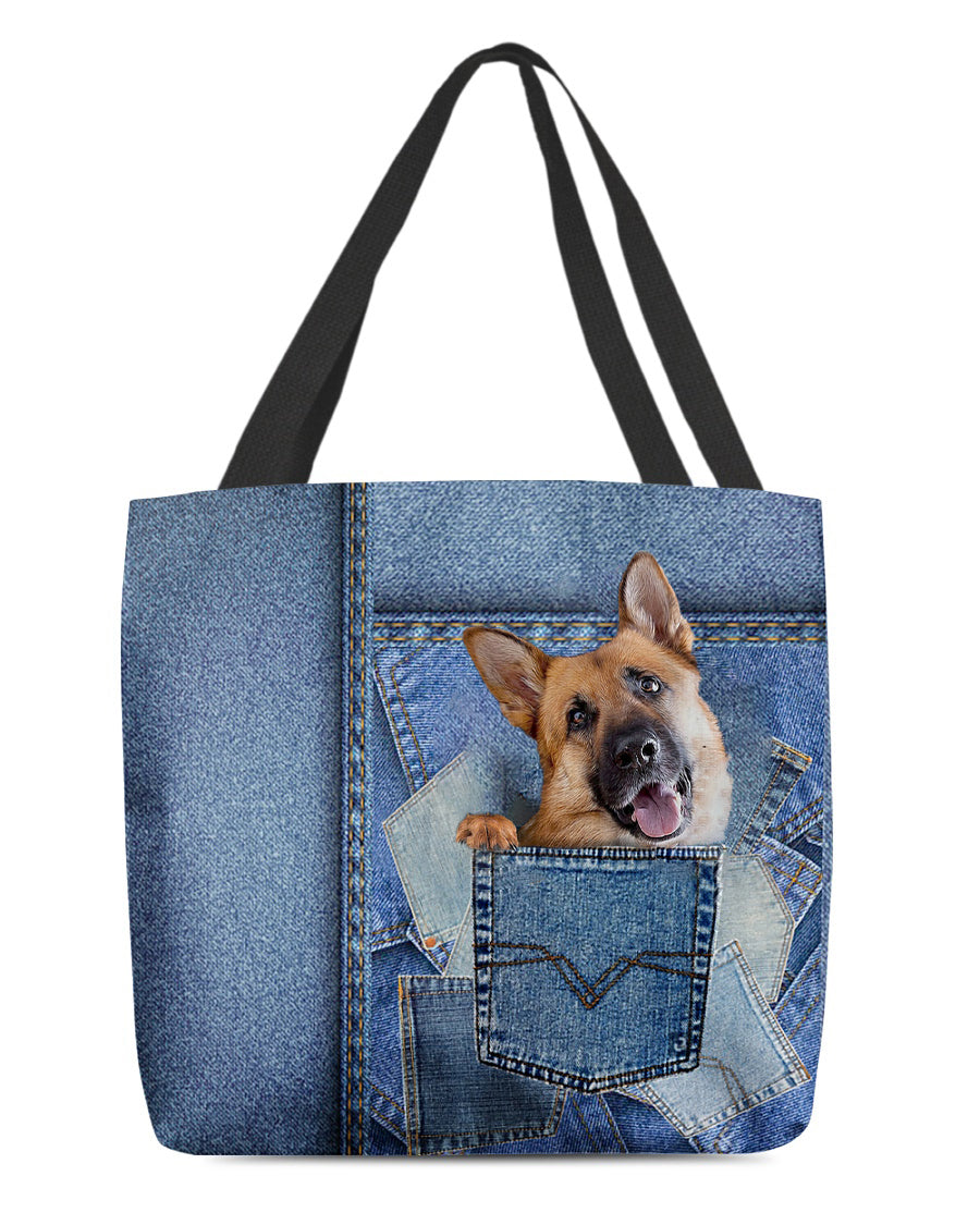 german shepherd1-in pocket2-Cloth Tote Bag