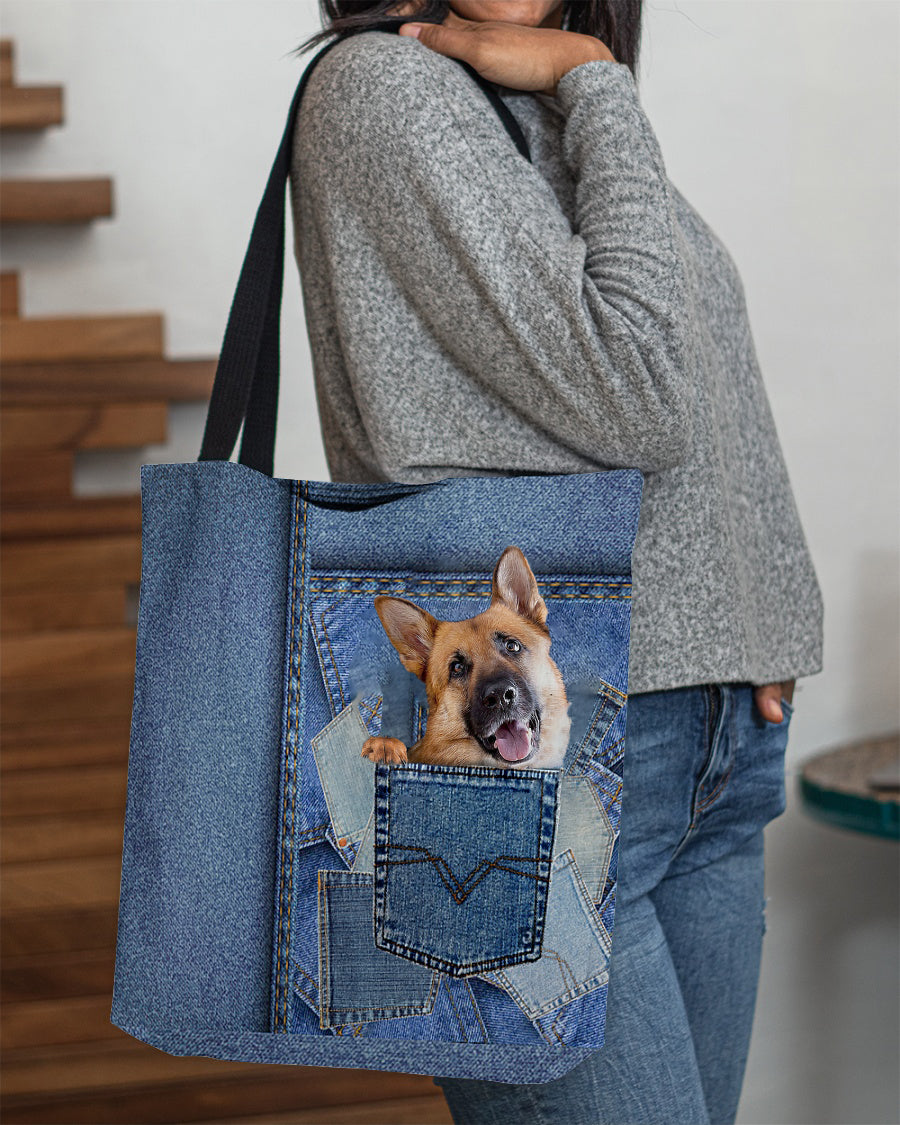 german shepherd1-in pocket2-Cloth Tote Bag