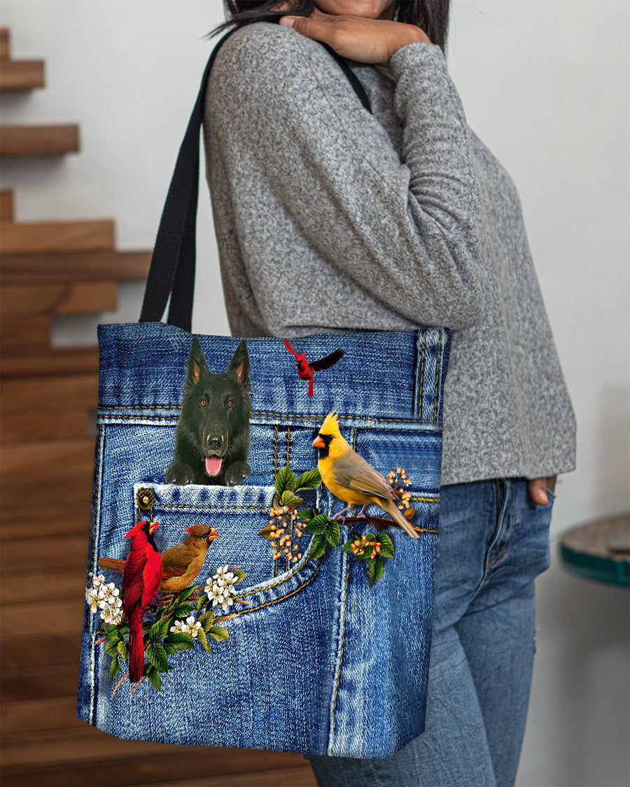Groenendael-Cardinal &amp; Dog Cloth Tote Bag