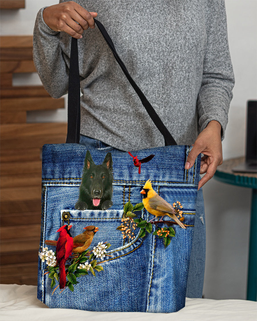 Groenendael-Cardinal &amp; Dog Cloth Tote Bag