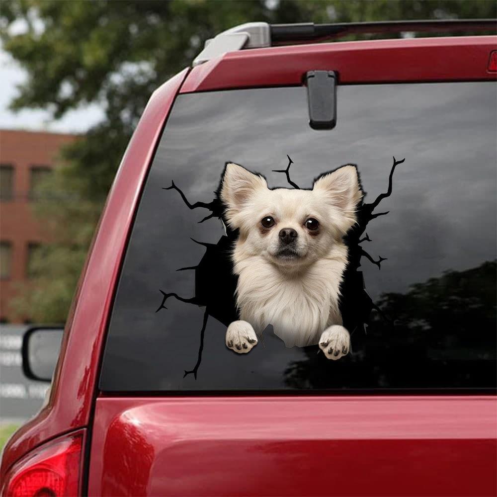 Chihuahua Crack Car Sticker, Toilet Sticker, Fridge Sticker (14)