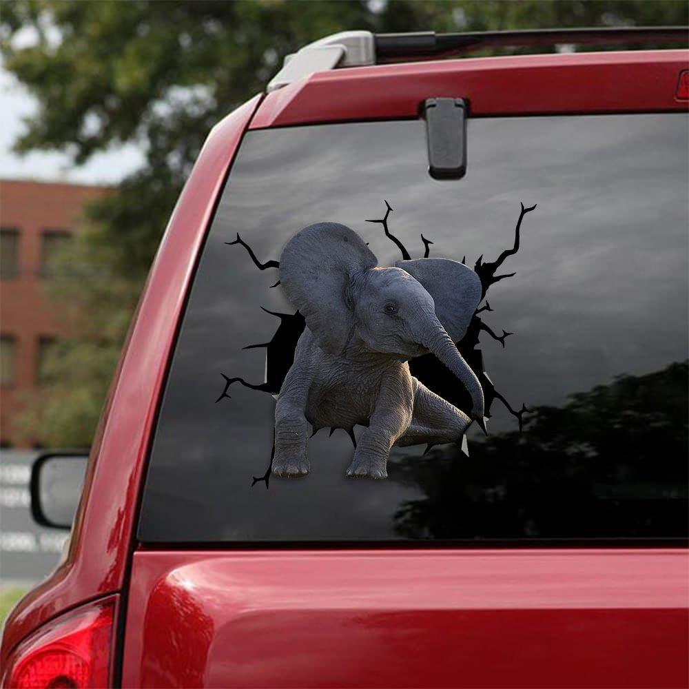 Elephant Crack Car Sticker, Toilet Sticker, Fridge Sticker 13