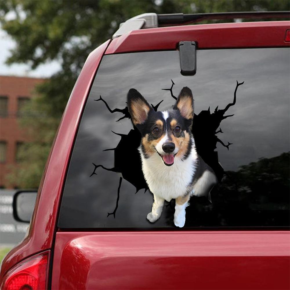 Welsh Corgi Crack Car Sticker, Toilet Sticker, Fridge Sticker 19