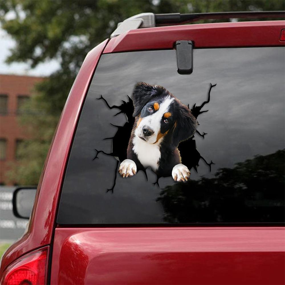 Bernese Mountain Crack Car Sticker, Toilet Sticker, Fridge Sticker 19