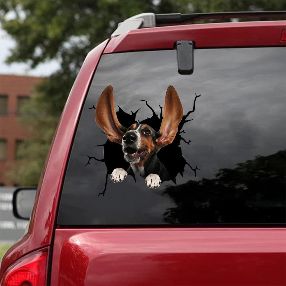 Basset Hound Crack Car Sticker, Toilet Sticker, Fridge Sticker 2