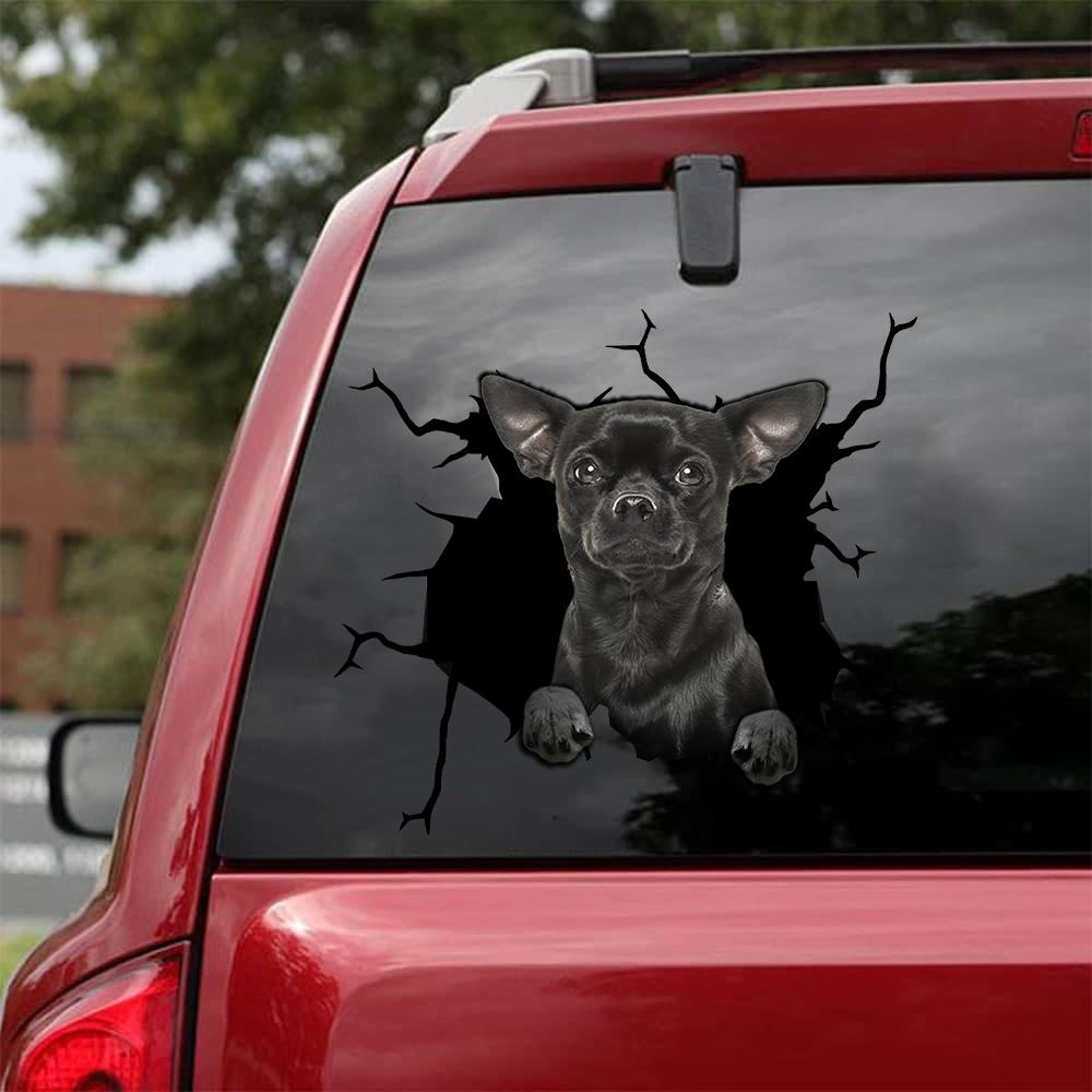 Chihuahua Crack Car Sticker, Toilet Sticker, Fridge Sticker (10)