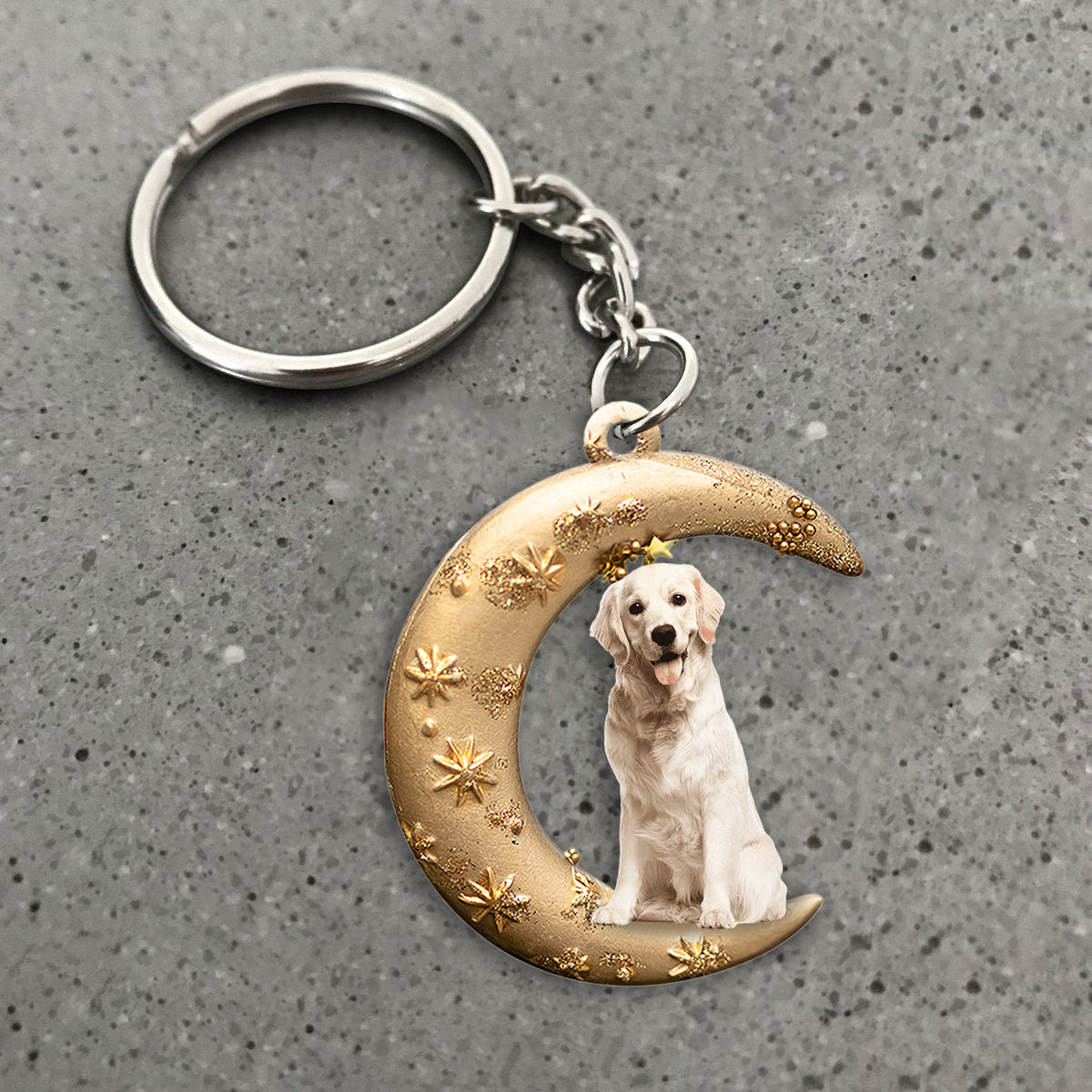 Labrador_3-Dog &amp; Moon Flat Acrylic Keychain
