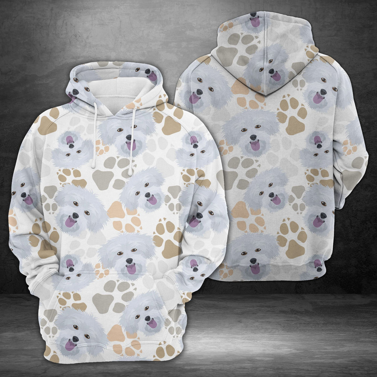 Dog Paws Maltese Cute Unisex 3D Hoodie All Over Print