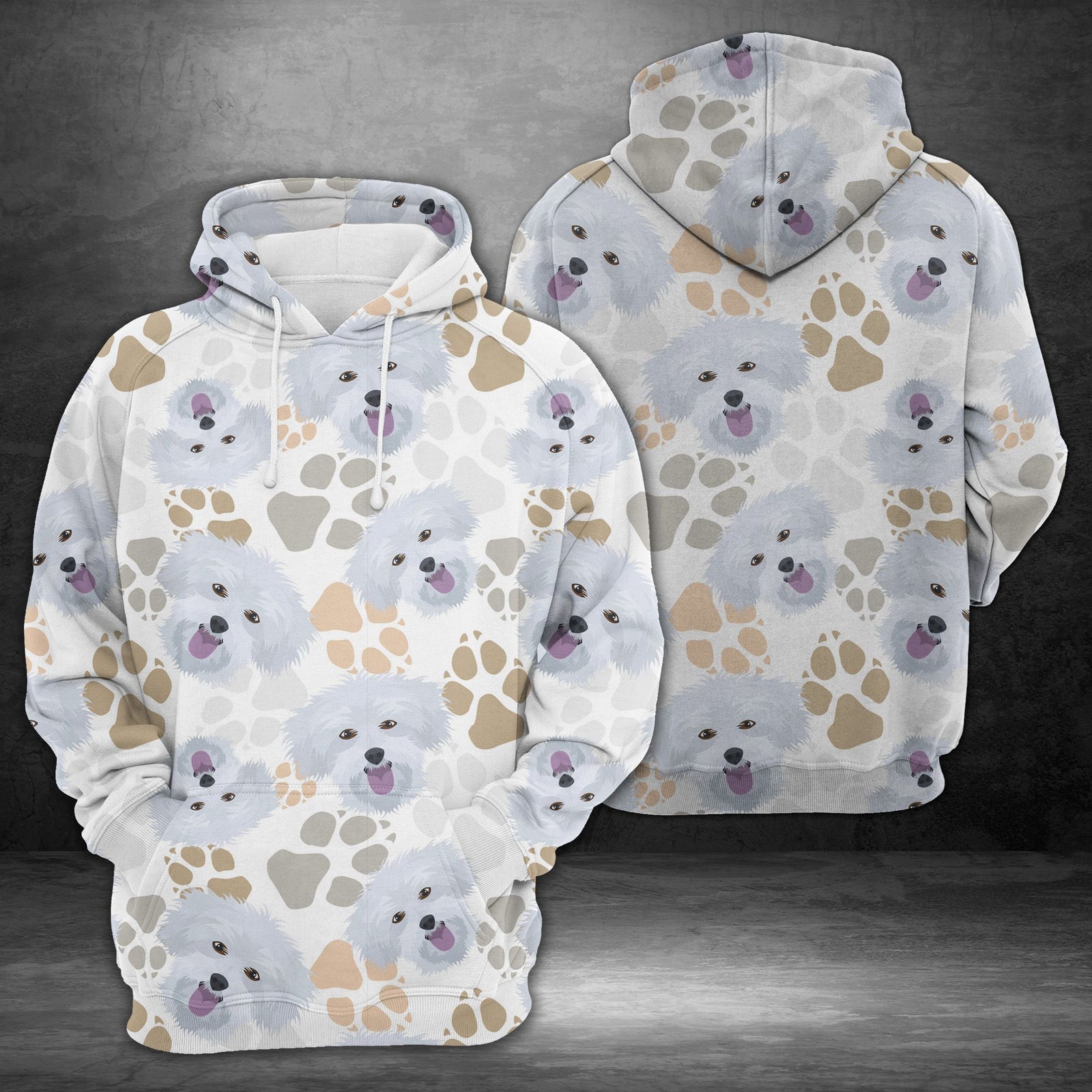 Dog Paws Maltese Cute Unisex 3D Hoodie All Over Print