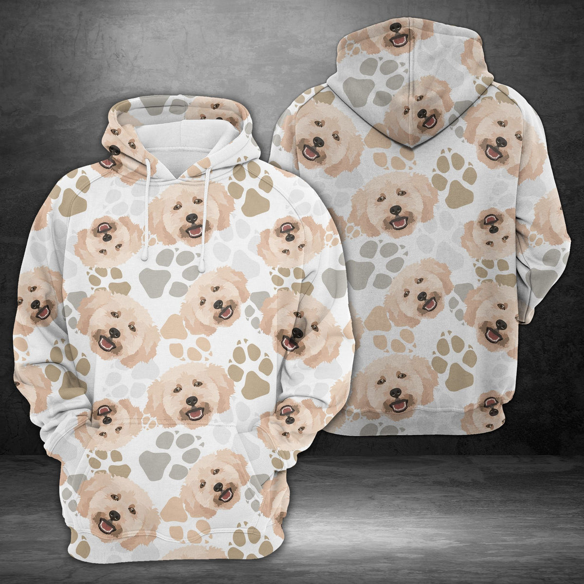 Dog Paws Poodle Funny Unisex 3D Hoodie All Over Print
