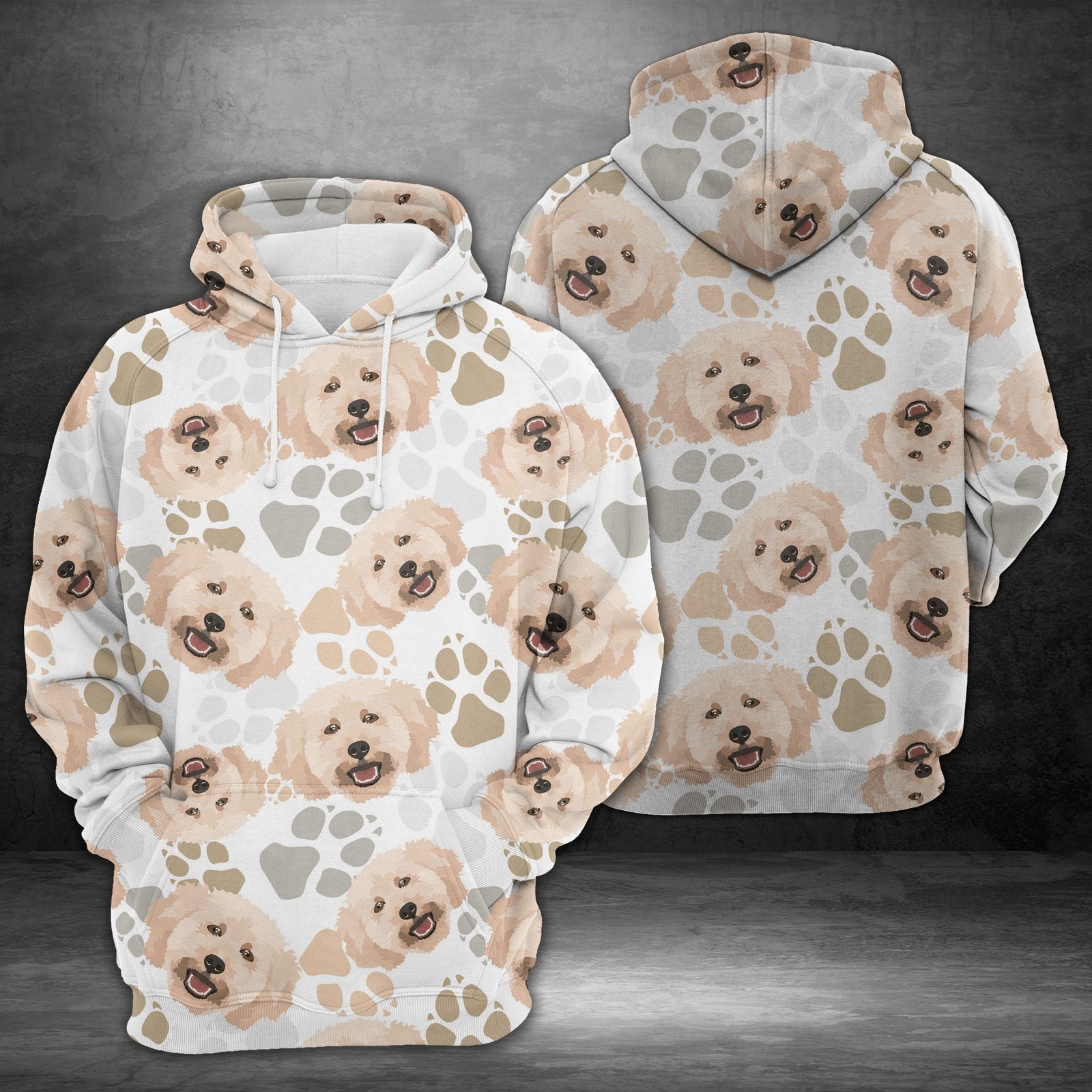 Dog Paws Poodle Funny Unisex 3D Hoodie All Over Print