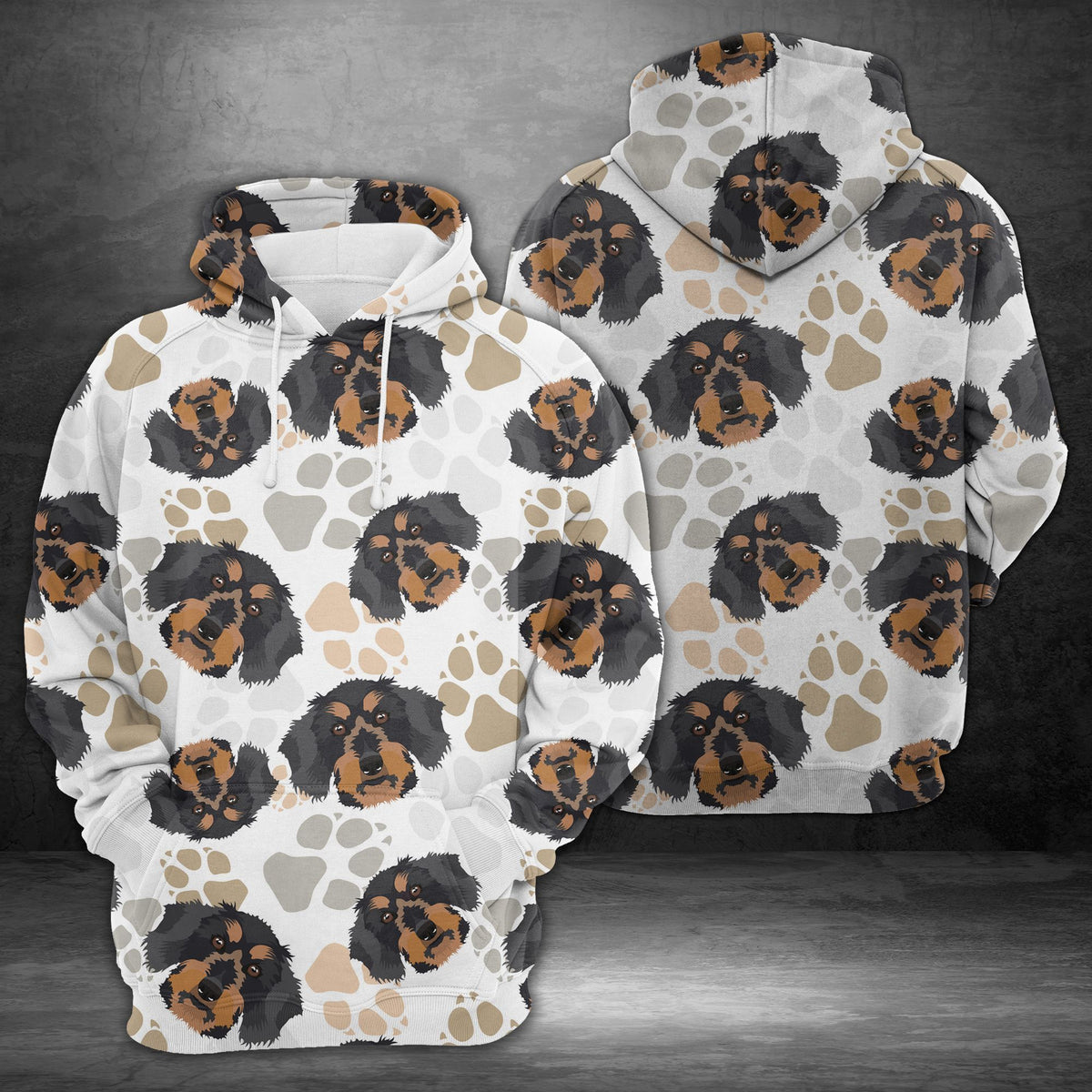 Dog Paws Dachshund Awesome Unisex 3D Hoodie All Over Print