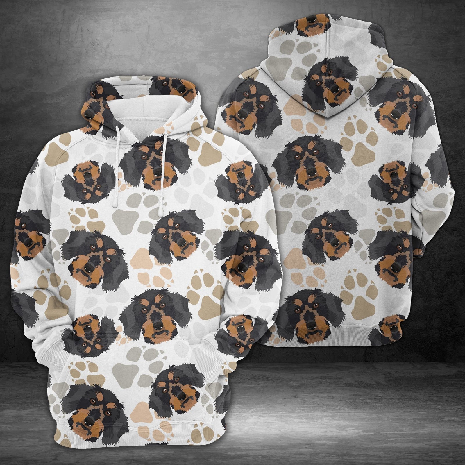 Dog Paws Dachshund Awesome Unisex 3D Hoodie All Over Print