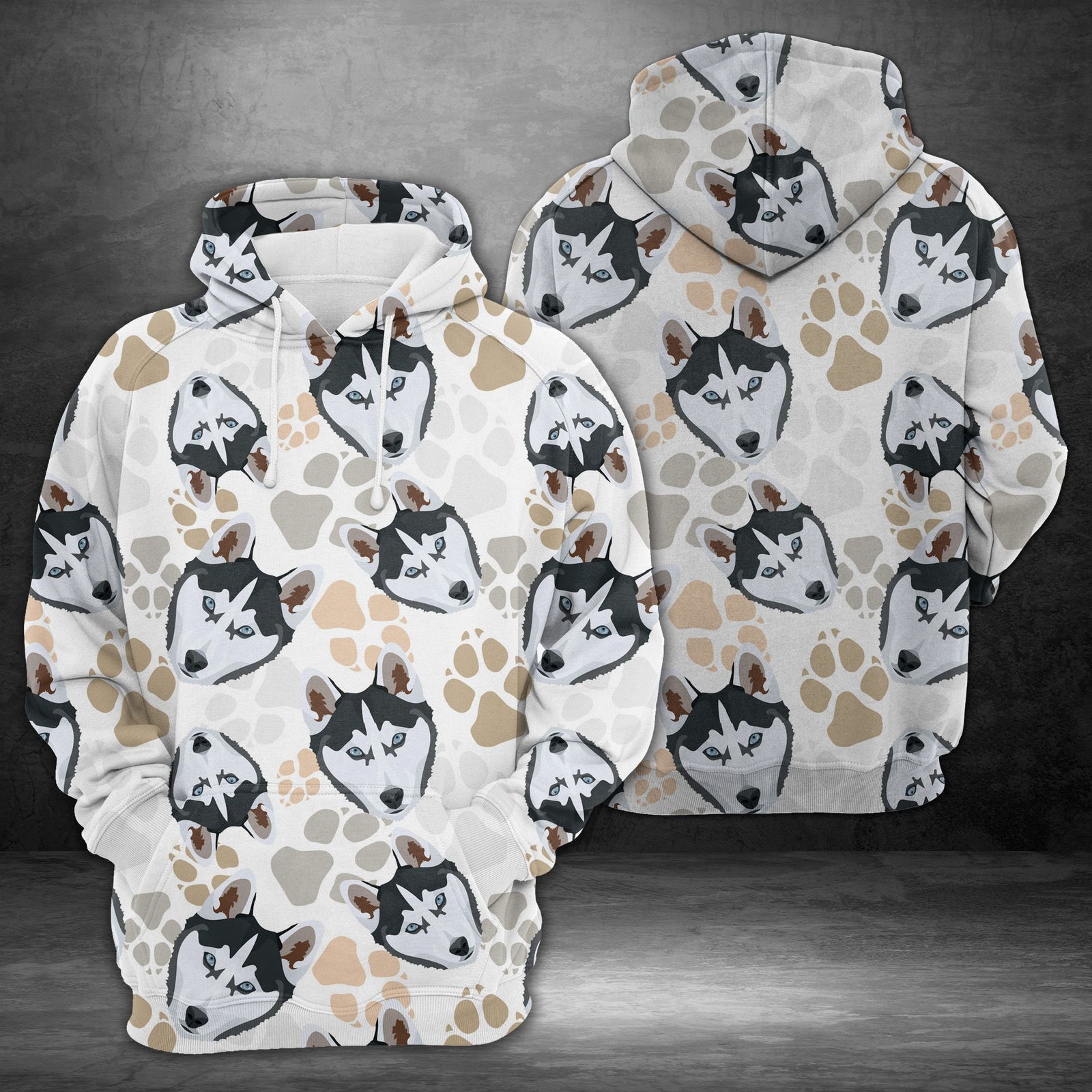 Dog paws Husky Unisex 3D Hoodie All Over Print
