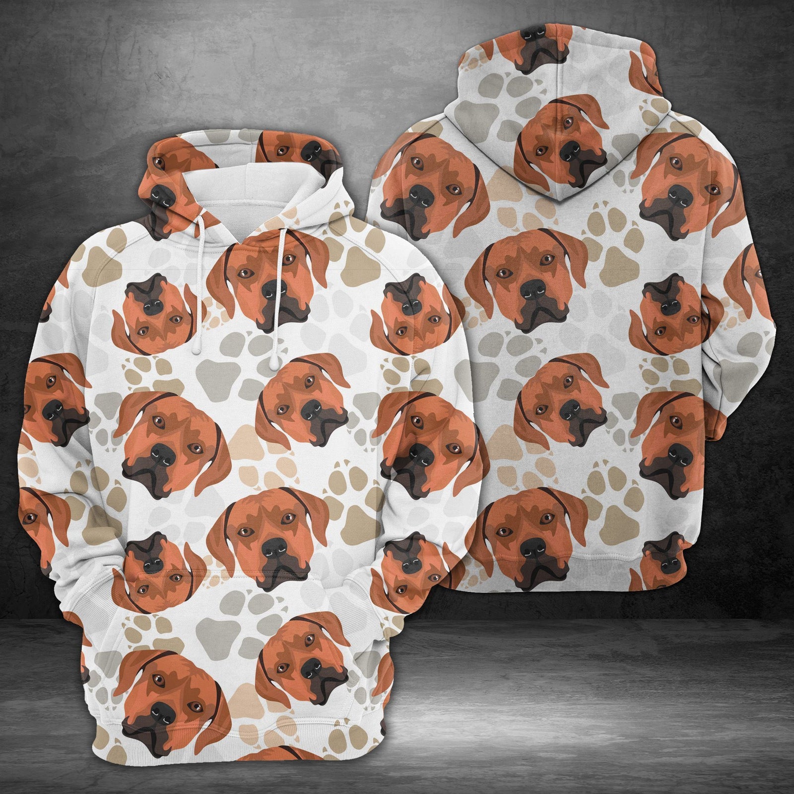 Dog Paws Rhodesian Ridgeback Unisex 3D Hoodie All Over Print