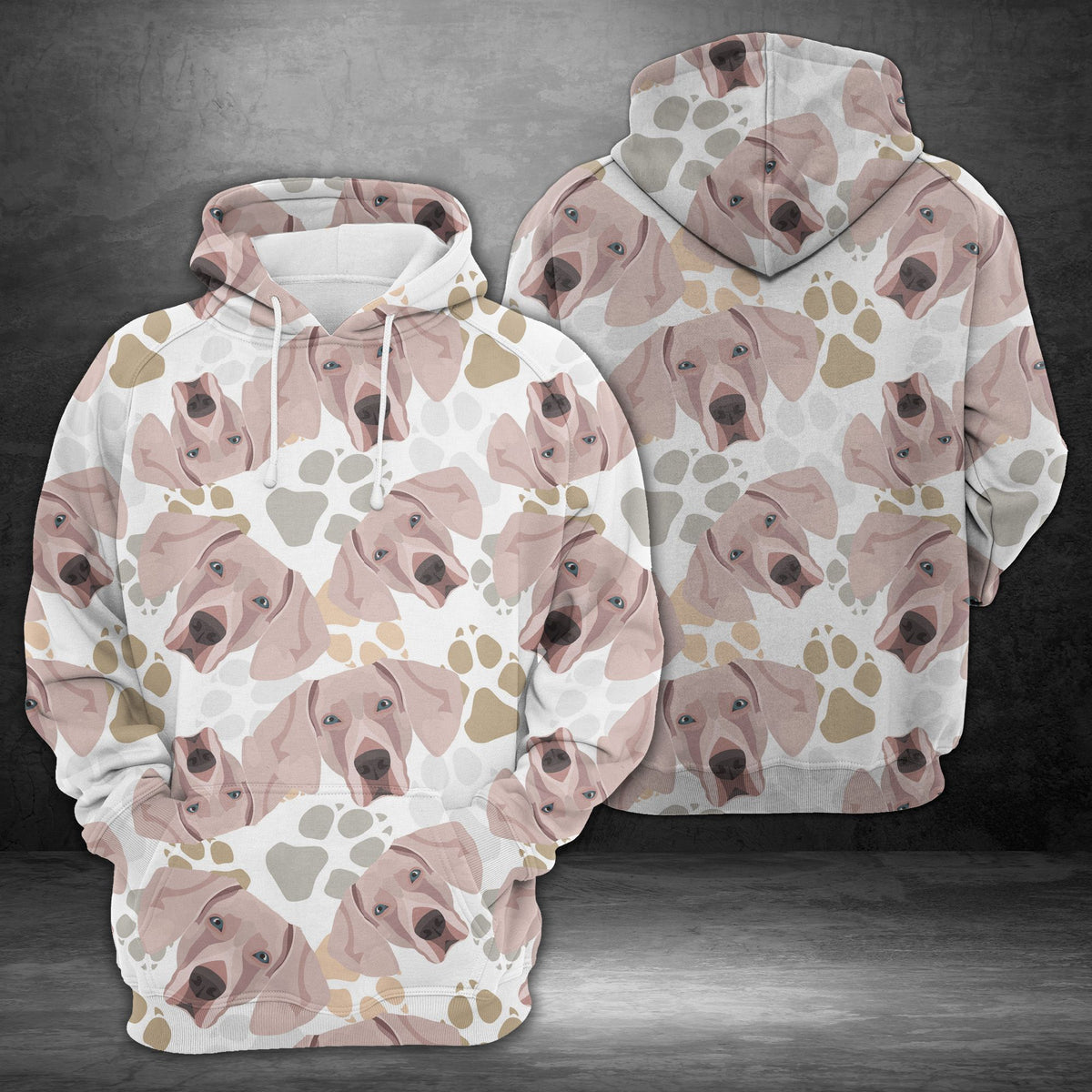 Dog Paws Weimaraner Unisex 3D Hoodie All Over Print