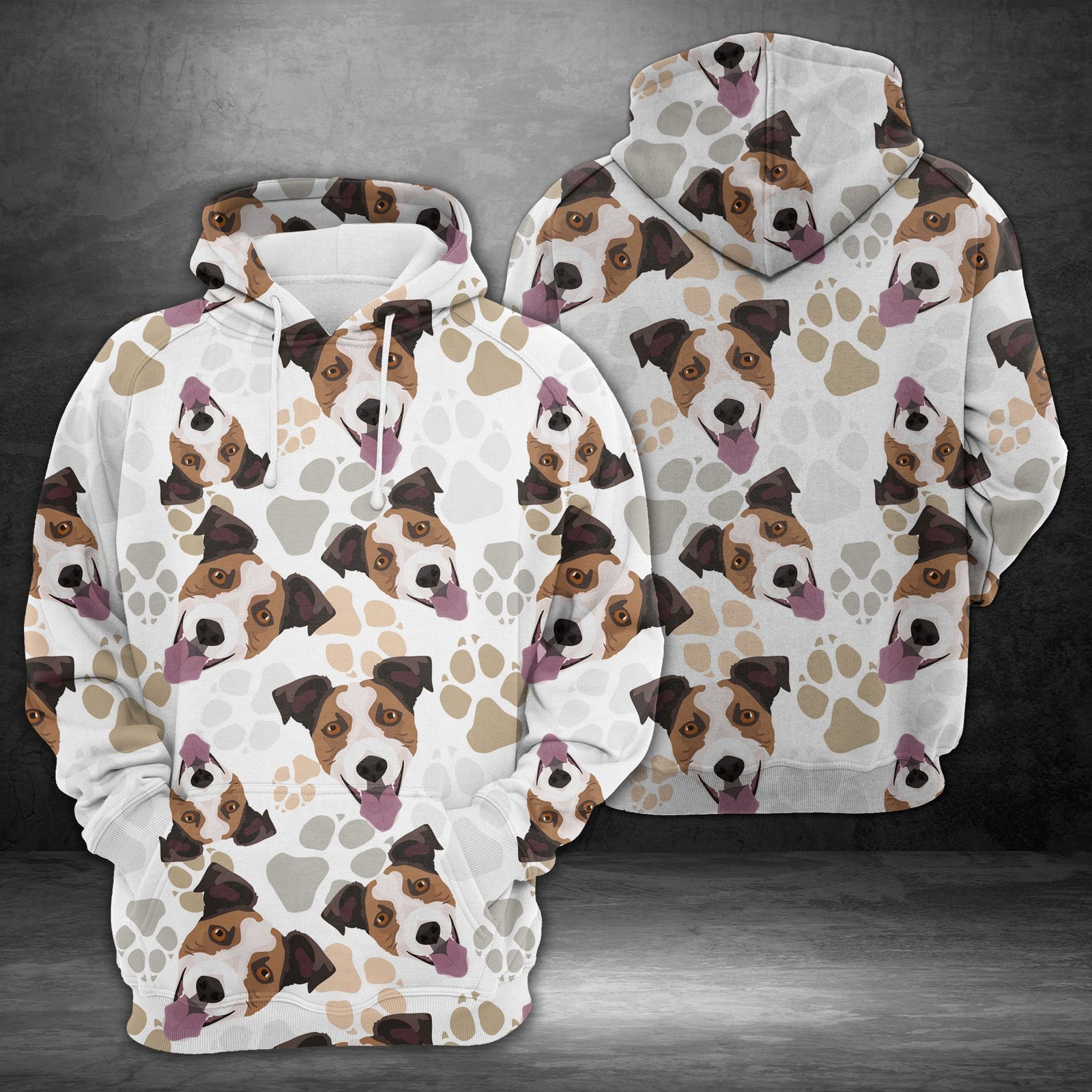 Dog Paws Jack Russell Terrier Unisex 3D Hoodie All Over Print